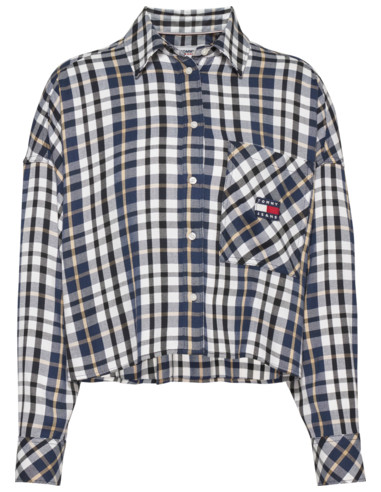 CAMISA DW0DW14439 CHECK BADGE CROP 